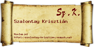 Szalontay Krisztián névjegykártya